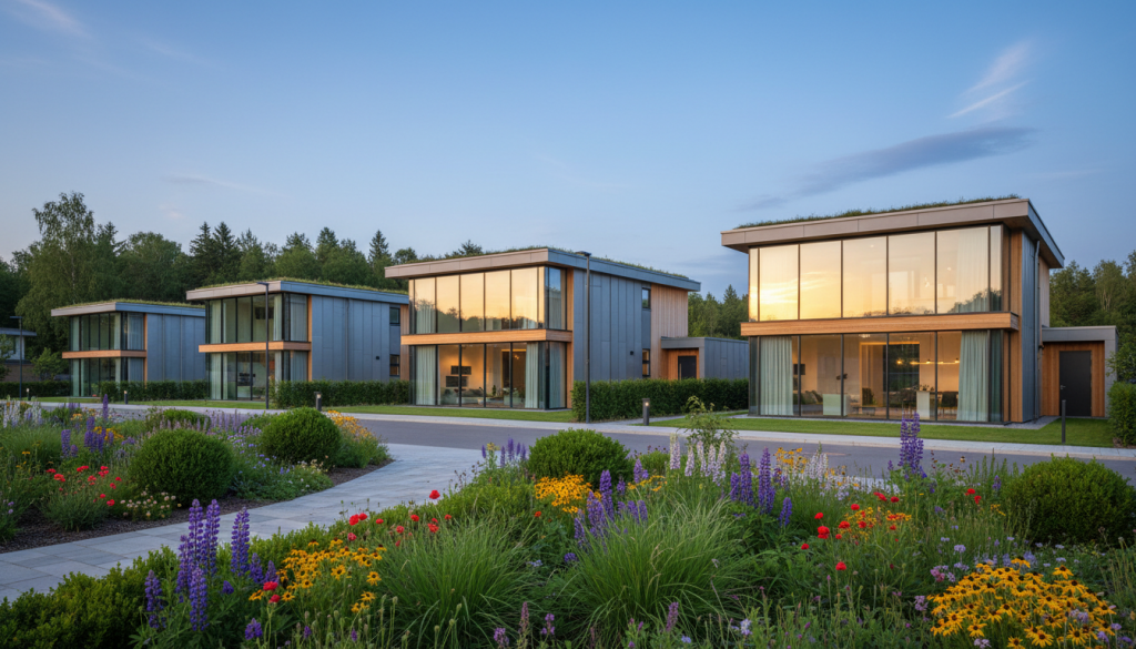 Festverglaste Fenster in Wohnhäusern