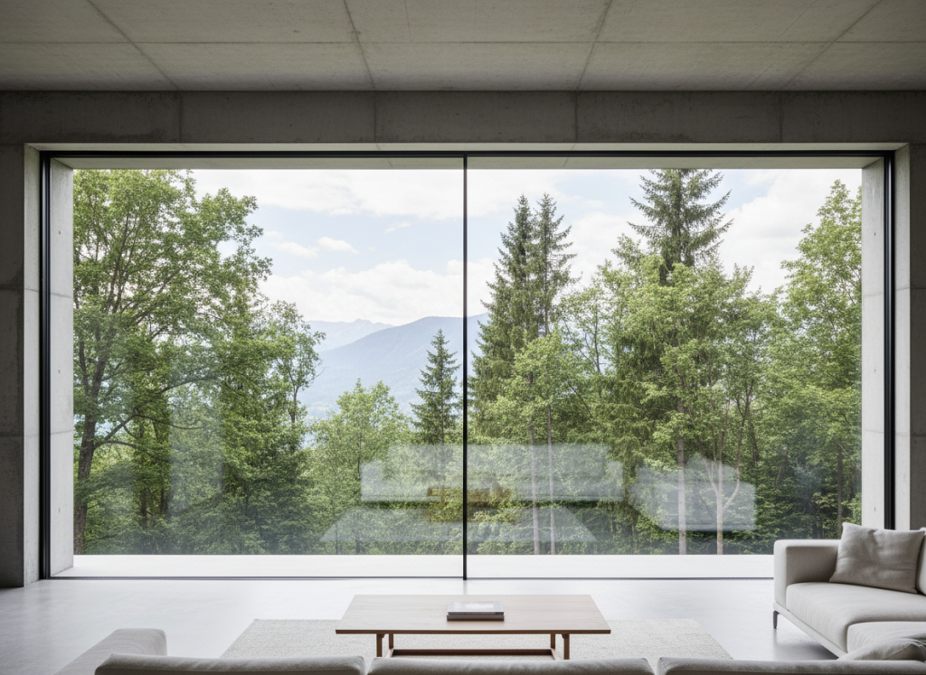 Festverglasung nach Öffnungsart in moderner Architektur