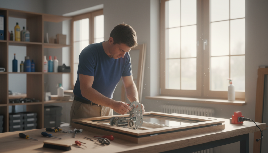 Pflege von Schwingfenstern