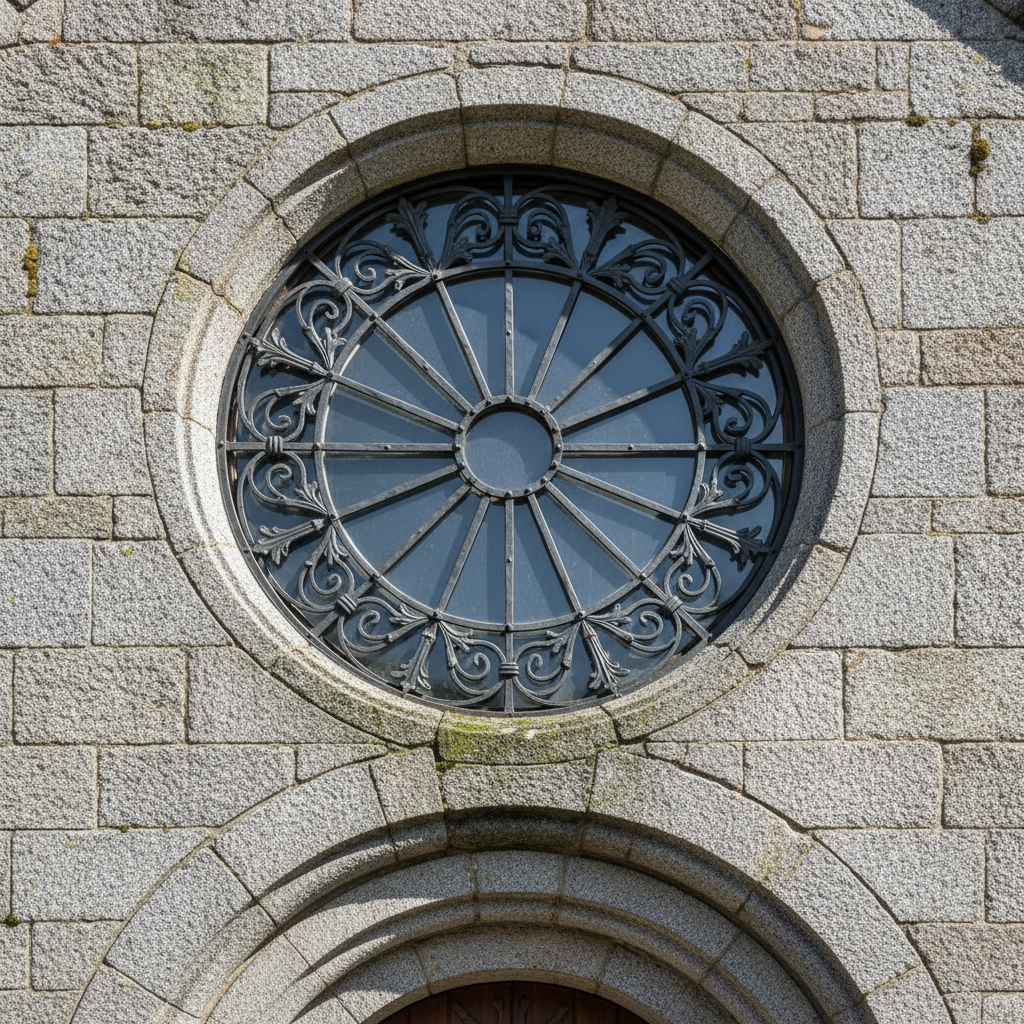 Rundes Fenster in einer Fassade