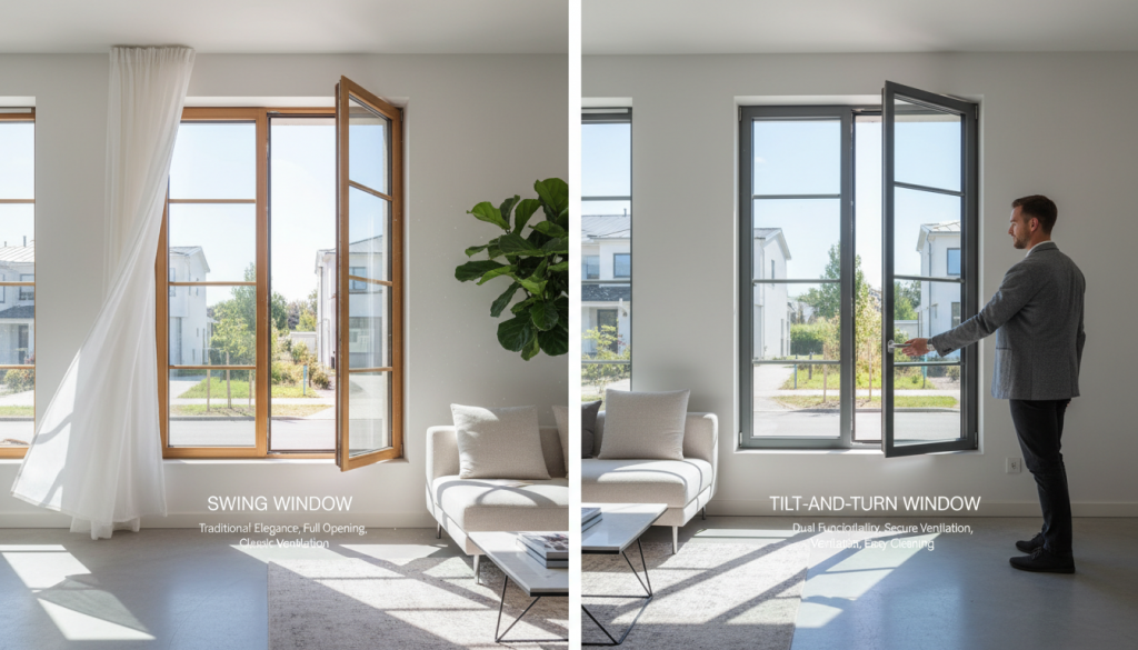 Vergleich von Schwingfenstern und Dreh-Kipp-Fenstern
