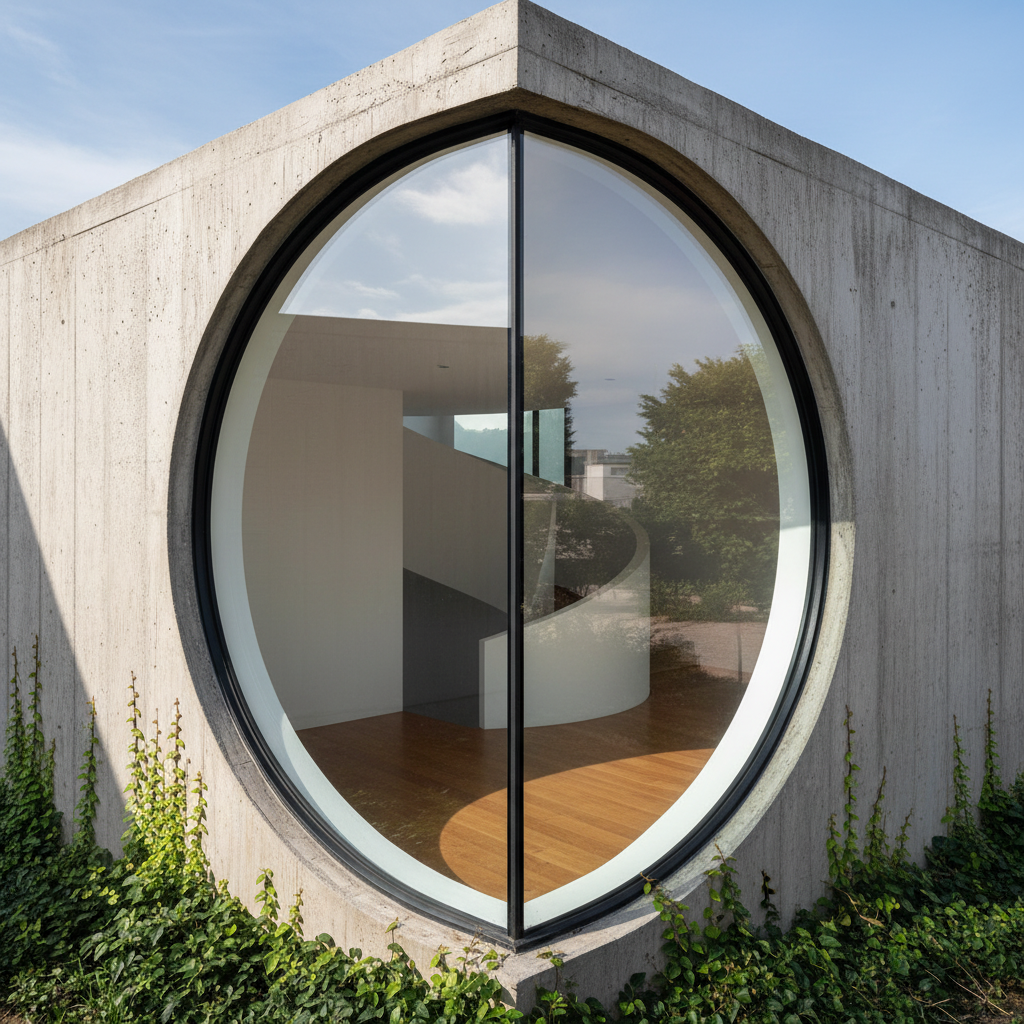 Viertelkreisfenster als architektonisches Detail