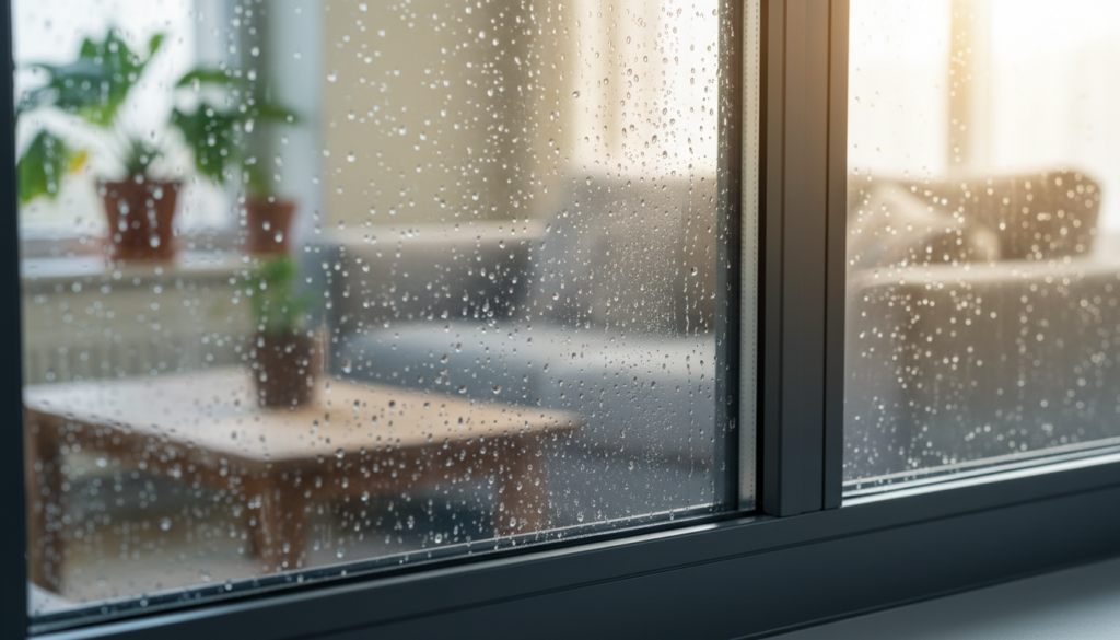 Kondenswasserbildung an Fenstern